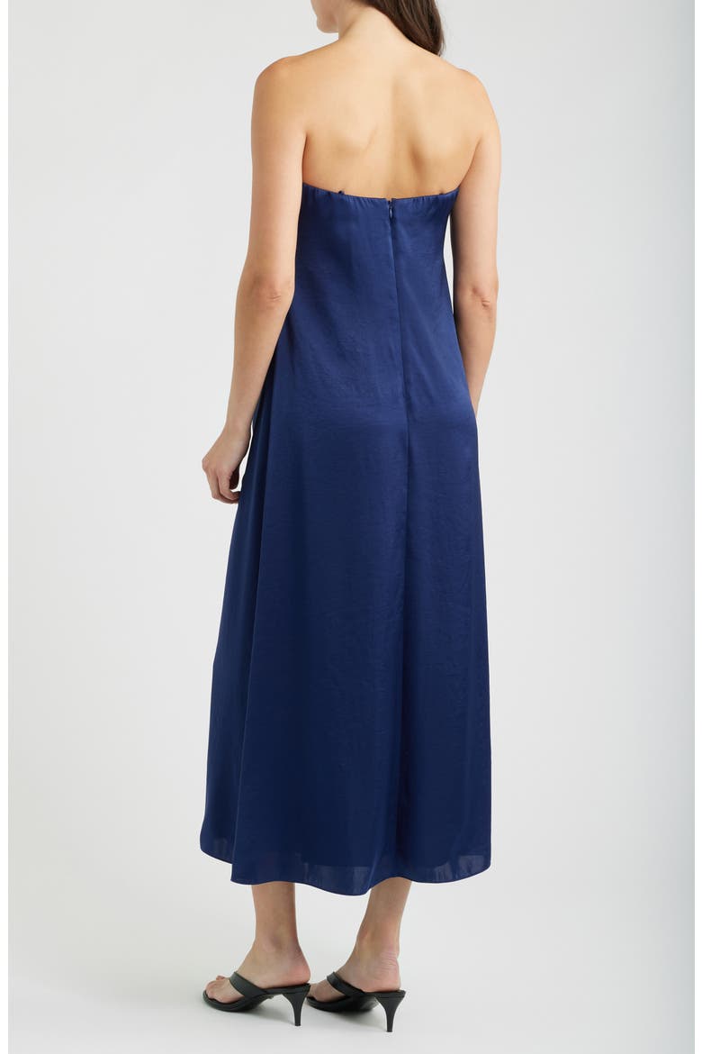 Strapless Satin Dress, Alternate, color, SAPPHIRE NAVY - 2QT