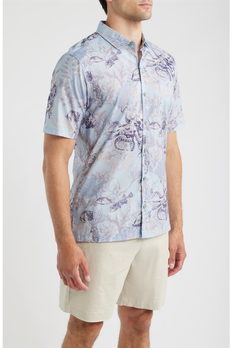 Octopuss Notched Collar Cotton Lawn Shirt, Alternate, color, CHAMBRAY