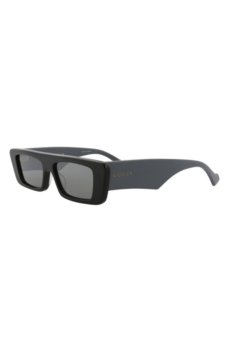 Gucci 54mm Rectangular Sunglasses, Alternate, color, Black Grey Silver