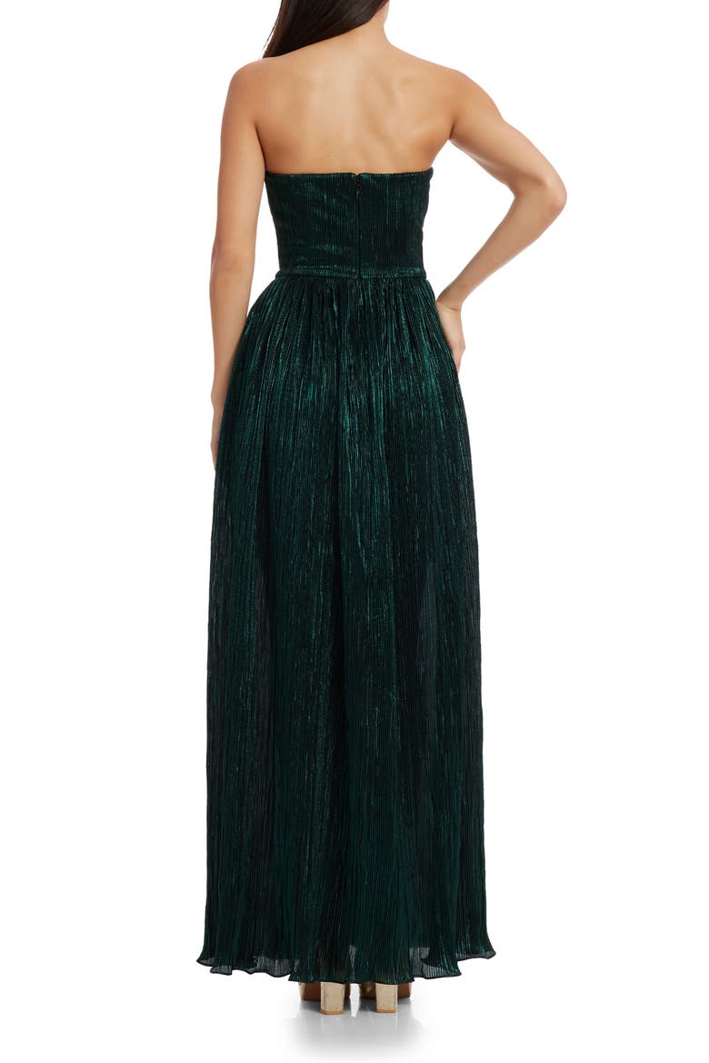 Audrina Strapless Gown, Alternate, color, DEEP EMERALD