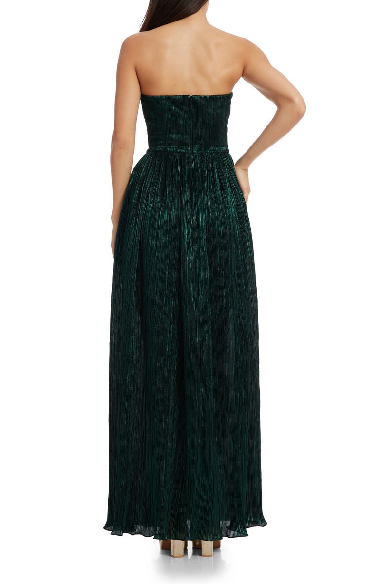 Dress the Population Audrina Strapless Gown, Alternate, color, Deep Emerald
