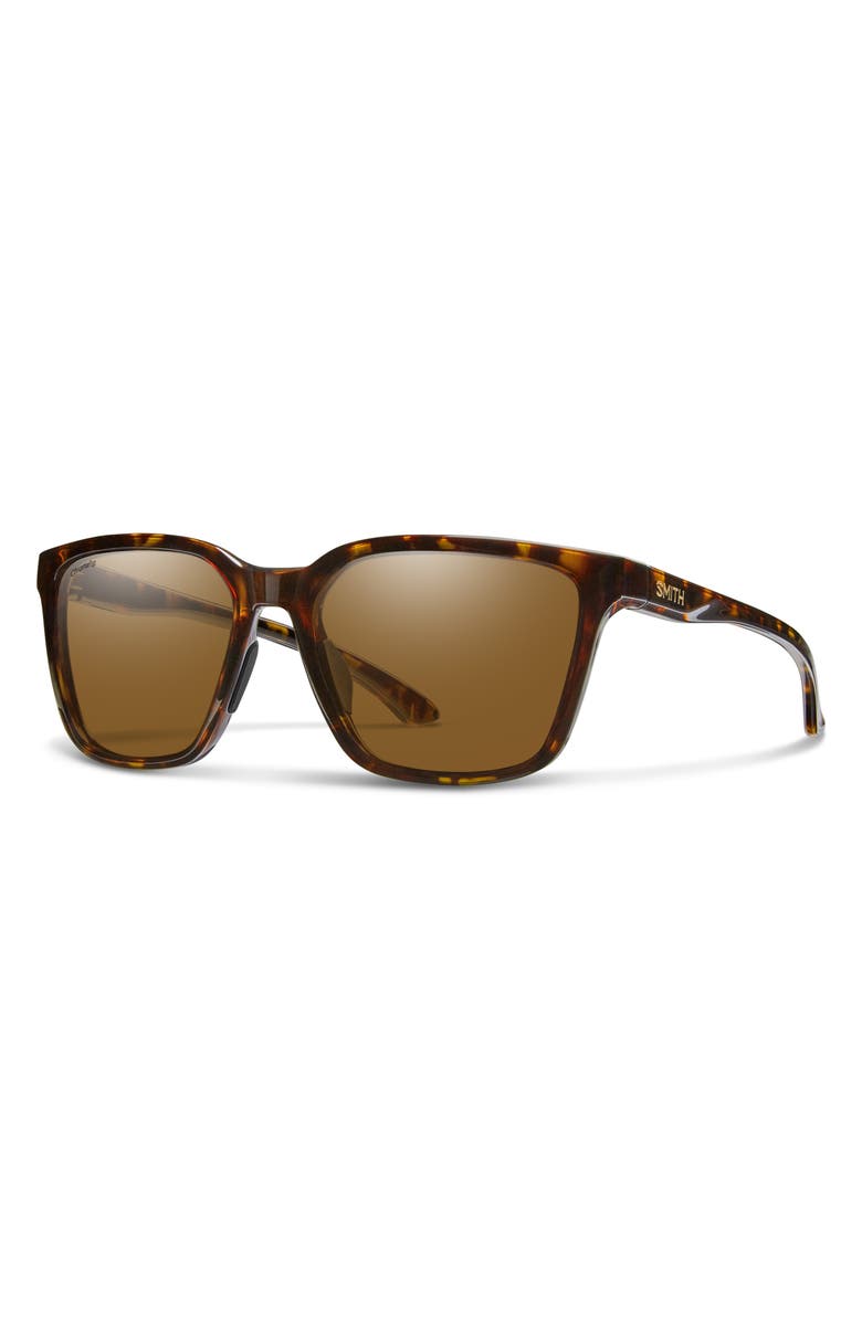 Smith Shoutout 57mm ChromaPop<sup>™</sup> Polarized Square Sunglasses, Alternate, color, Vintage Tortoise / Glass Brown