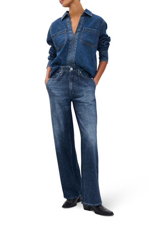 Rag & Bone Miramar Wide Leg Cotton Terry Sweatpant Jeans In Blue