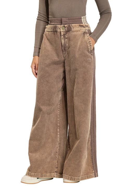 Side Stripe Corduroy Wide Leg Pants