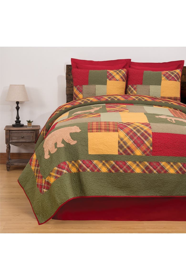 Buckley Cotton Quilt Set - Reversible and Machine Washable, Alternate, color, Green