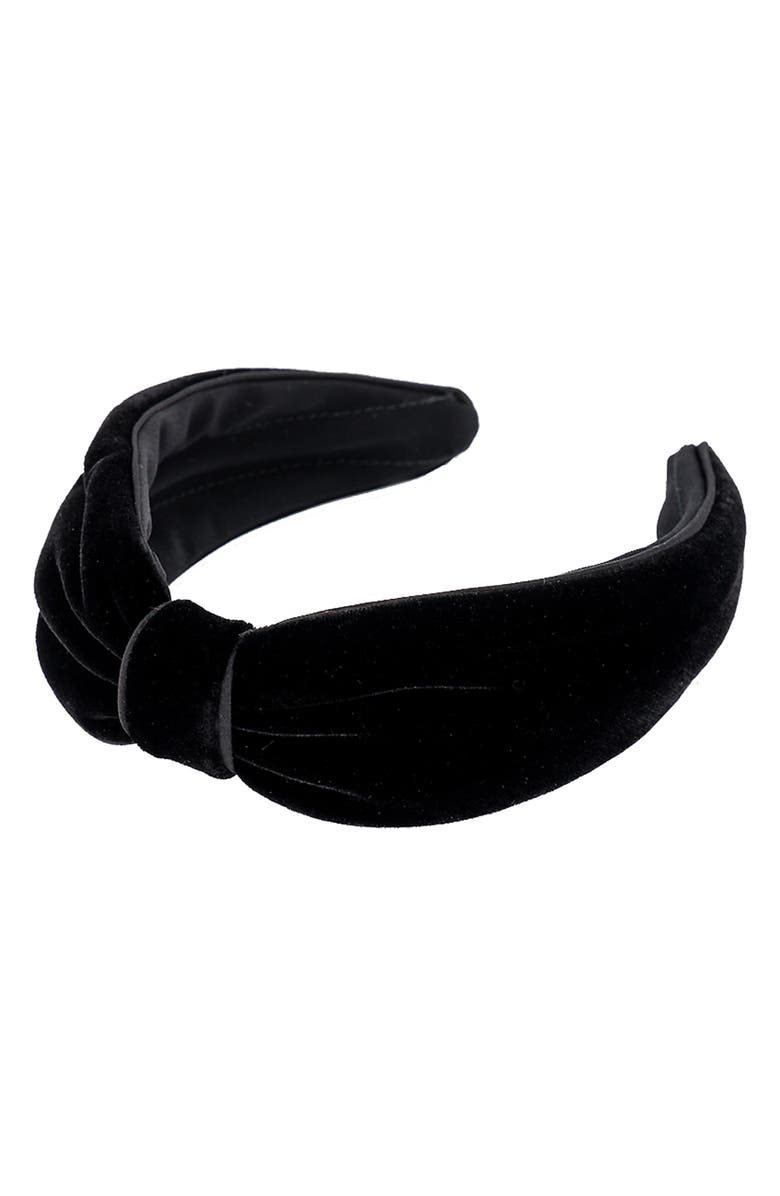 Alexandre de Paris Bow Velvet Headband, Alternate, color, 