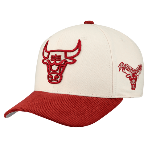 Men's Mitchell & Ness Cream/Red Chicago Bulls Two-Tone Pro-Crown Adjustable Hat