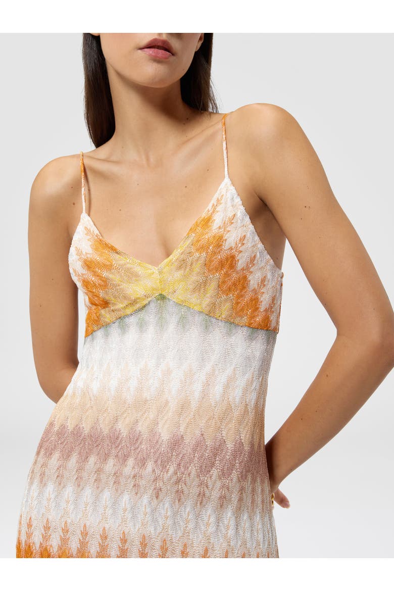 Mini Dress In Viscose With Lace Motif, Alternate, color, Multicoloured