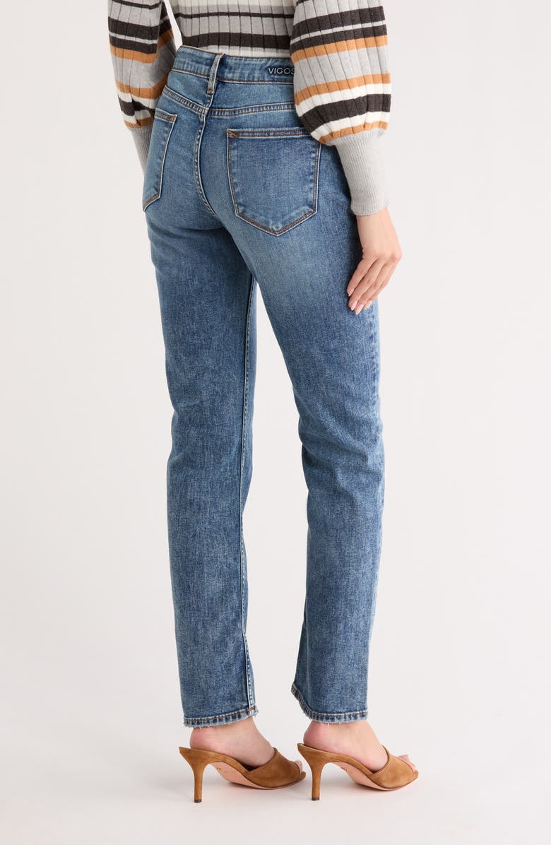 Vigoss Marley Mid Rise Straight Leg Jeans, Alternate, color, Medium Wash