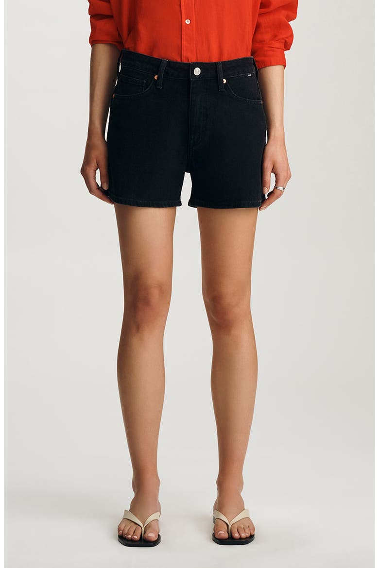 Heidi High Waist Denim Shorts, Main, color, BLACK CLASSIC BLUE