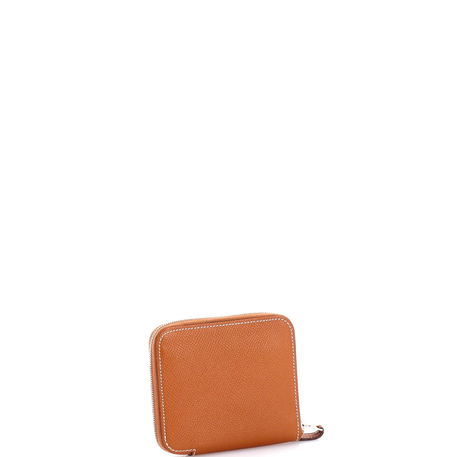 Pre-Owned Hermes Zipengo Chaine d'Ancre Card Holder Leather Compact, Alternate, color, Gold