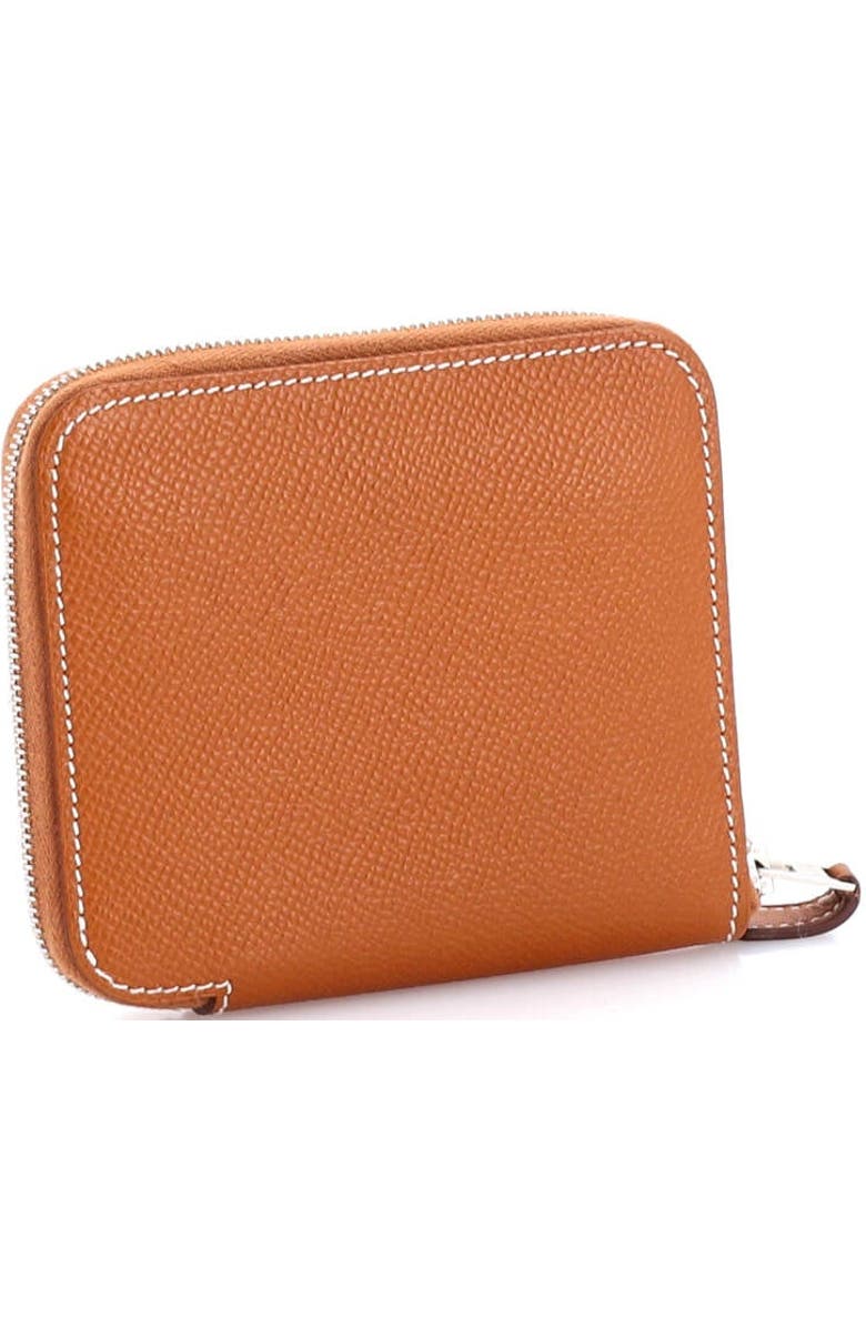 Pre-Owned Hermes Zipengo Chaine d'Ancre Card Holder Leather Compact, Alternate, color, Gold