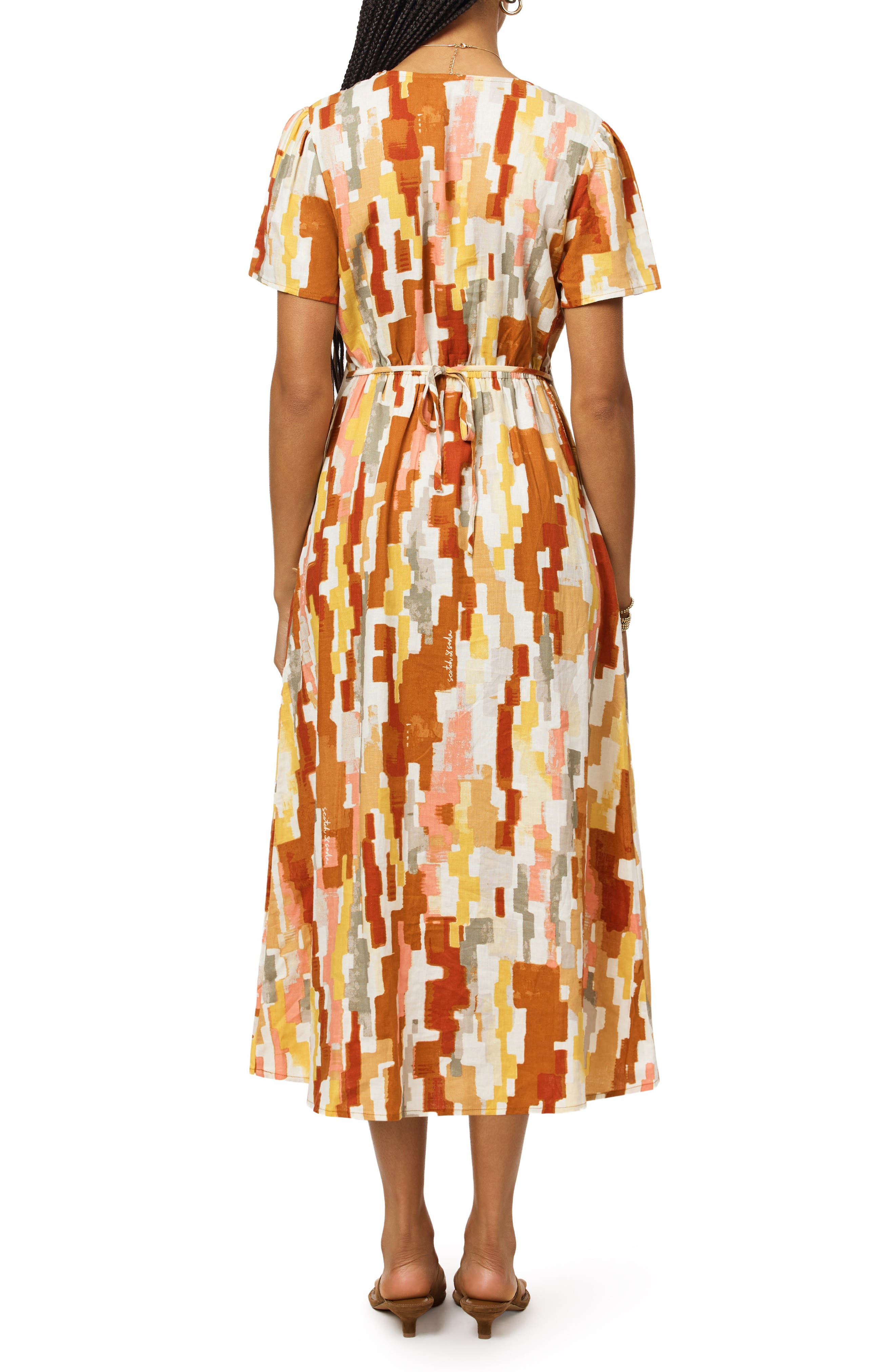 V-Neck Linen Blend Dress - image 2
