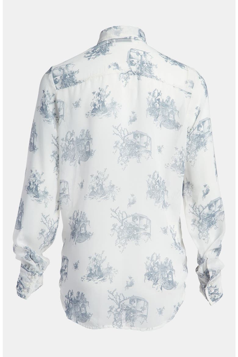 Sheer Print Top, Alternate, color, GEISHA GIRLS IVORY