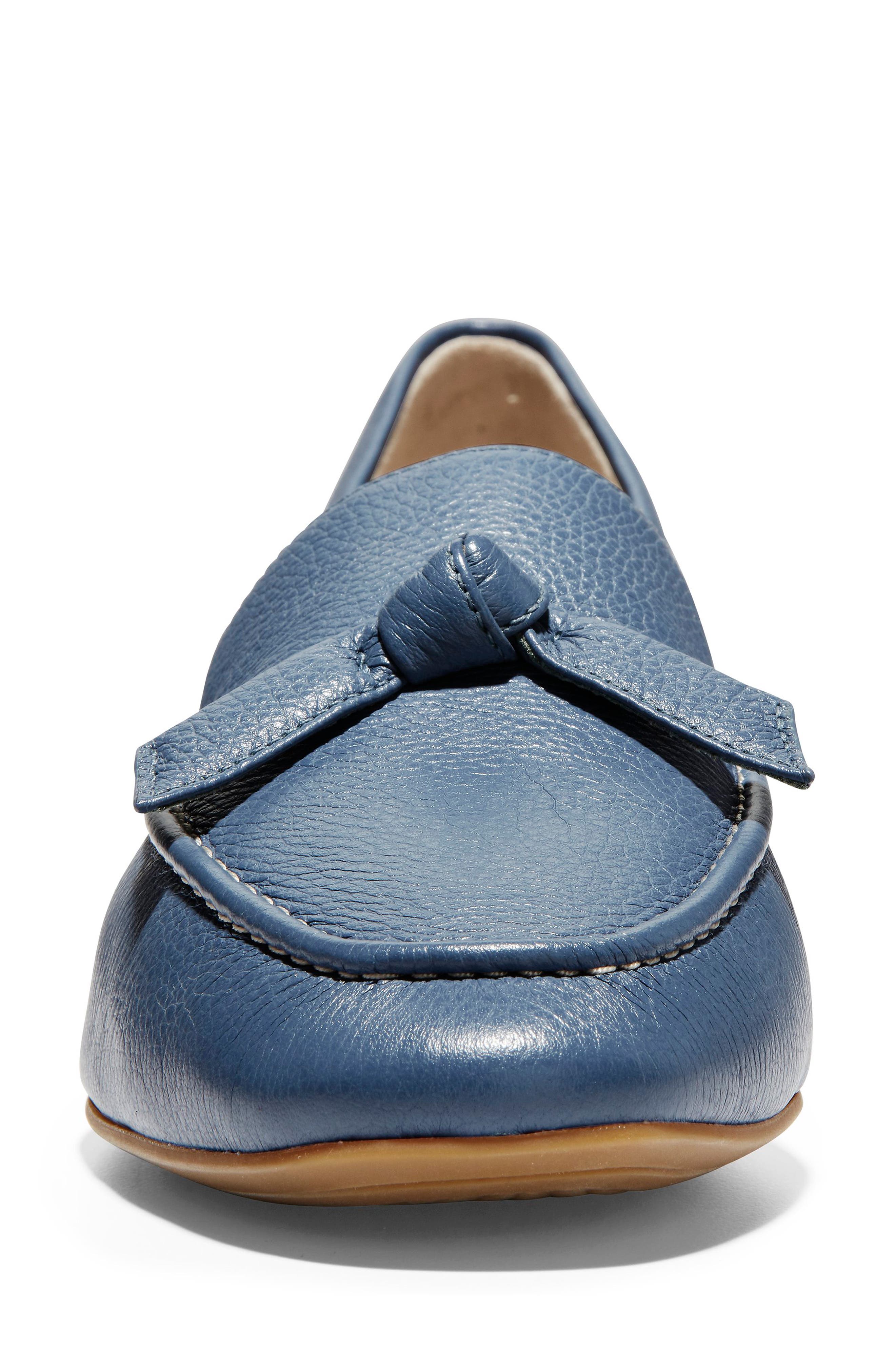 Caddie Bow Loafer, Alternate, color, VINTAGE INDIGO LEATHER