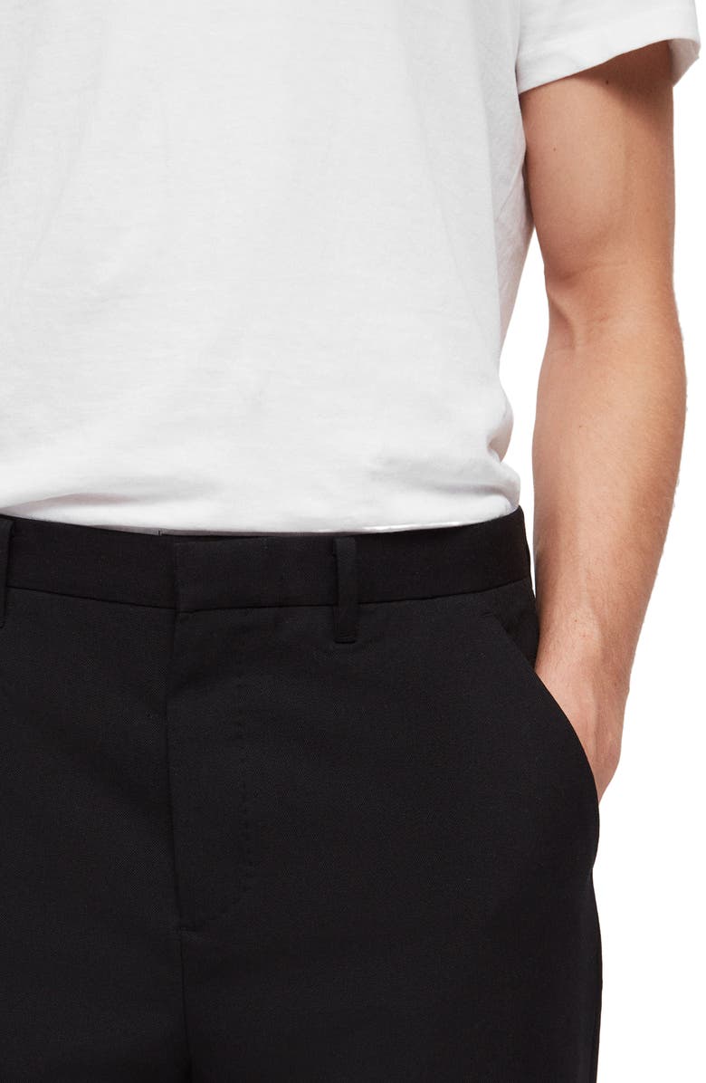 AllSaints Miro Relaxed Fit Wool & Cotton Dress Pants, Alternate, color, 