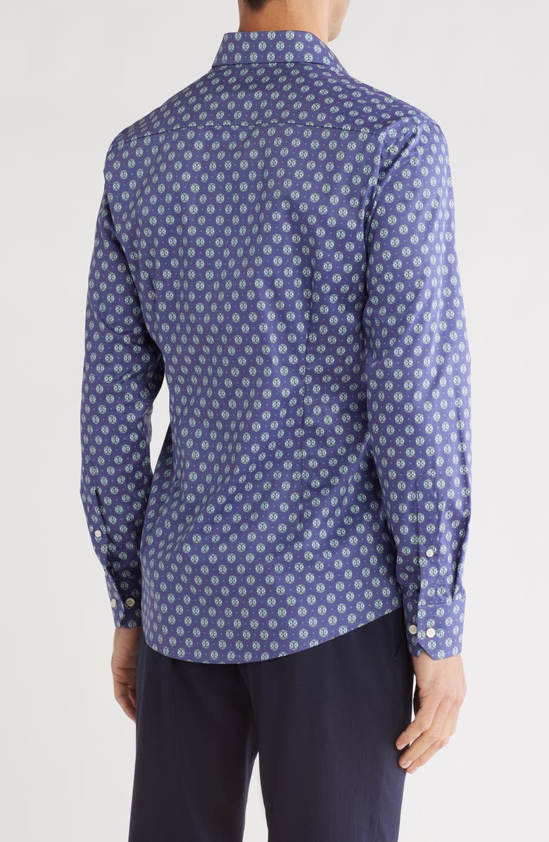Eton Slim Fit Medallion Print Cotton Dress Shirt, Alternate, color, 
