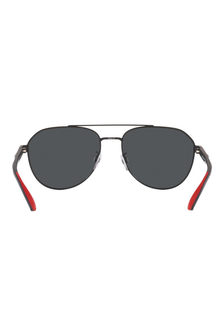 59mm Pilot Sunglasses, Alternate, color, MATTE BLACK / DARK GREY