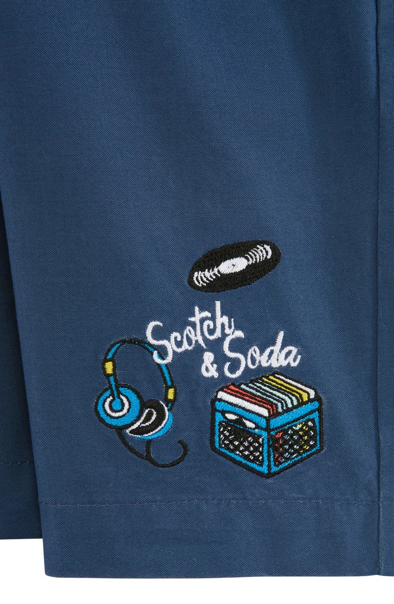 Scotch & Soda Kids' Half Panama Shorts, Alternate, color, Dark Obsidian