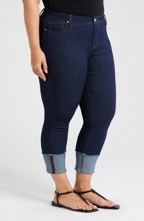 Deep Roll Cuff Jeans (Jeremy) (Plus Size)