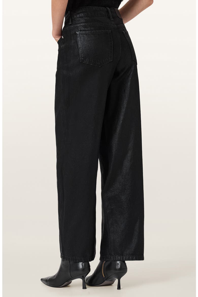 Daria Barrel Leg Jeans, Alternate, color, COATED BLACK