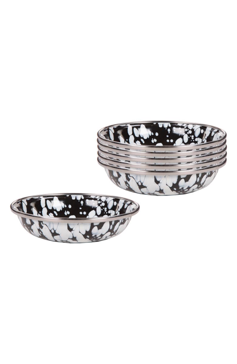 Golden Rabbit Enamelware Swirl Set of 6 Tasting Dishes, Main, color,