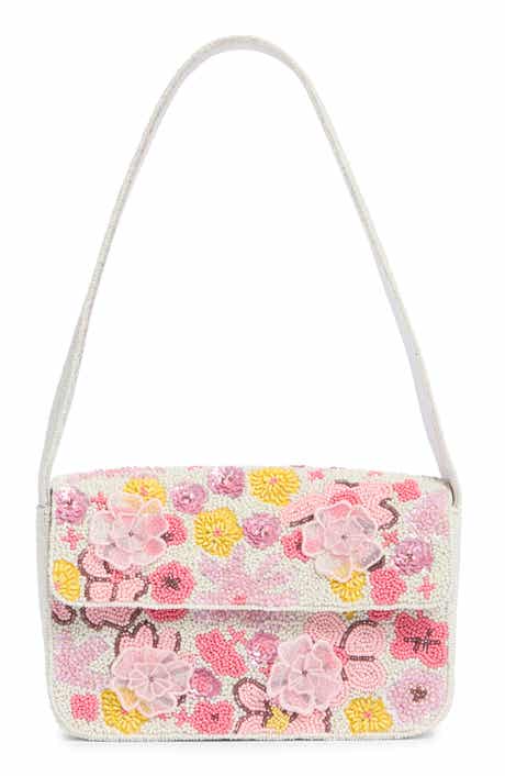 Collection XIIX Beaded 3D Floral Baguette Shoulder Bag