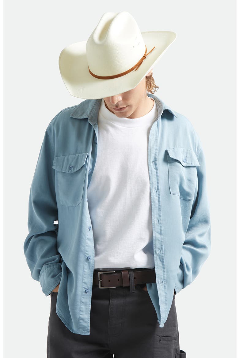 Laredo Straw Cowboy Hat, Alternate, color, BONE