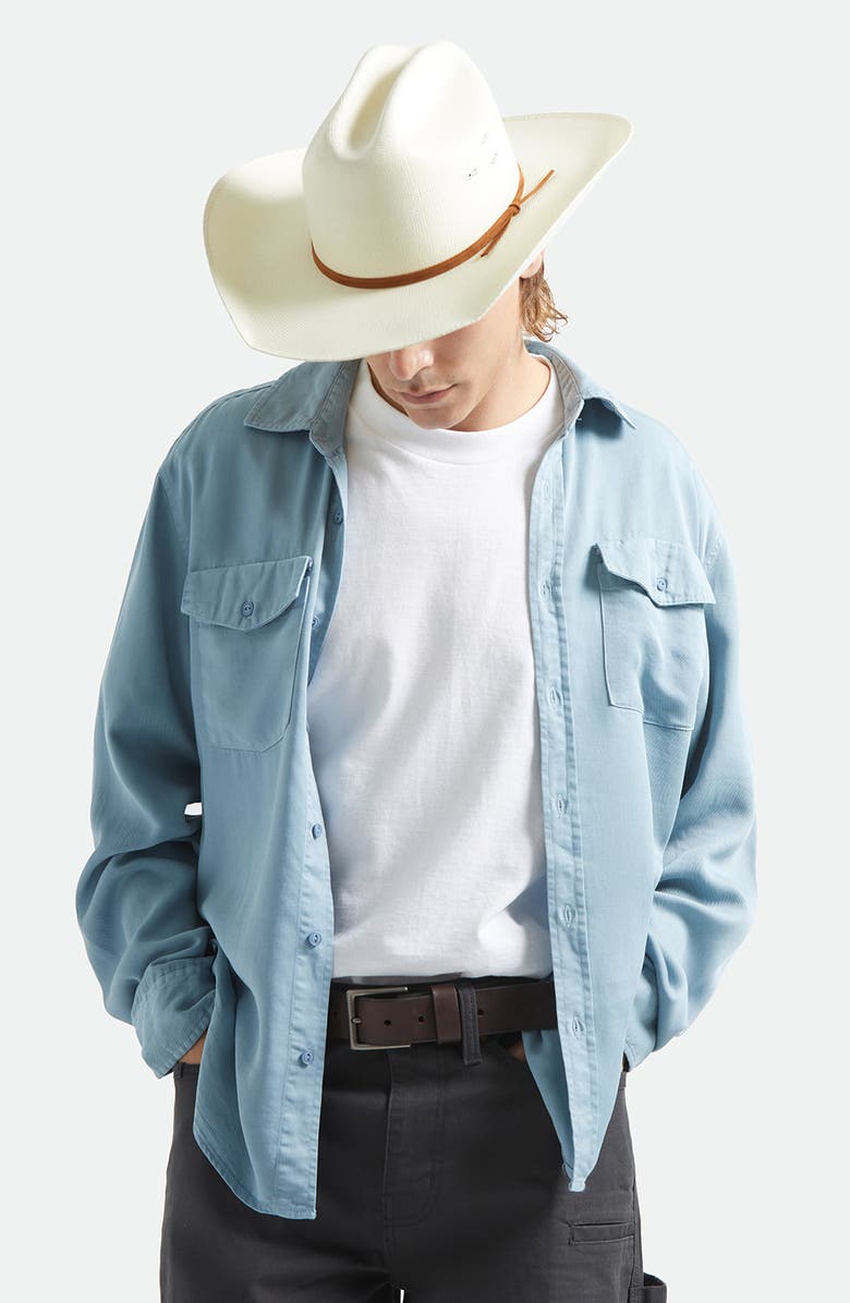 Brixton Laredo Straw Cowboy Hat, Alternate, color, Bone