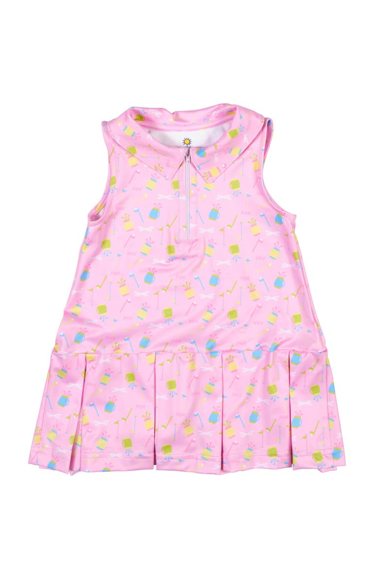 Florence Eiseman Golf Print Performance Knit Dress, Main, color, Pink/Multi