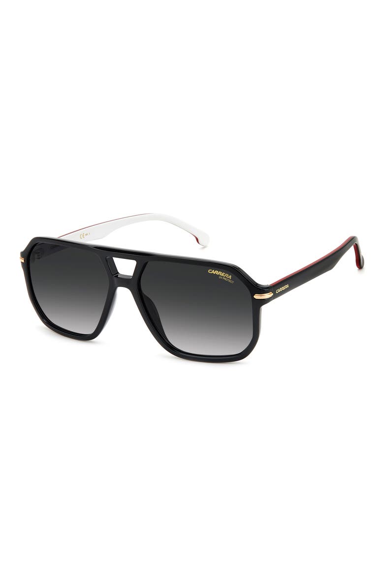 59mm Rectangular Sunglasses, Alternate, color, BLACK/ GREY SHADED