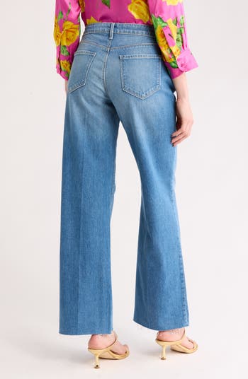 Tiana High Waist Raw Hem Wide Leg Jeans