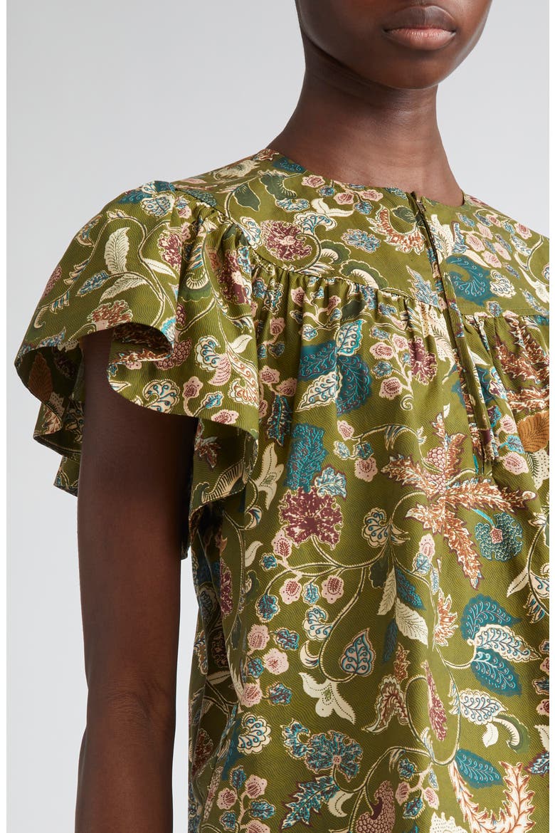 Perline Flutter Sleeve Top, Alternate, color, LICHEN