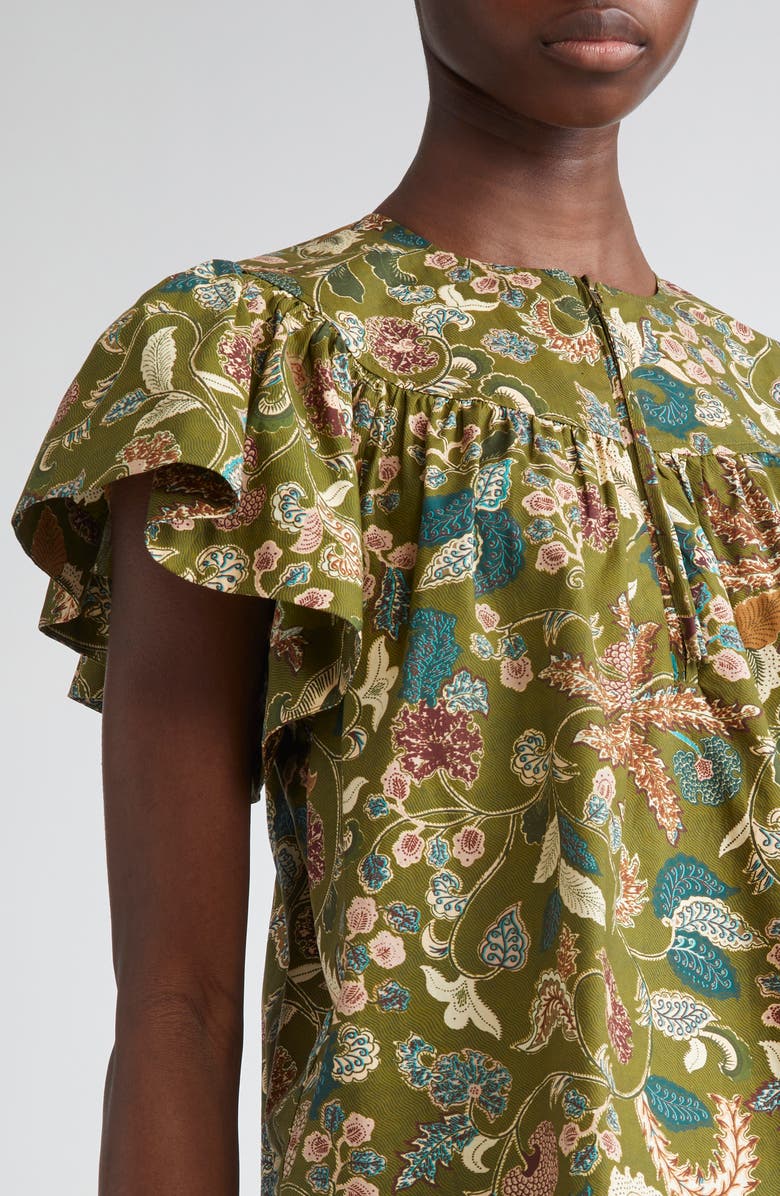 Ulla Johnson Perline Flutter Sleeve Top, Alternate, color, Lichen