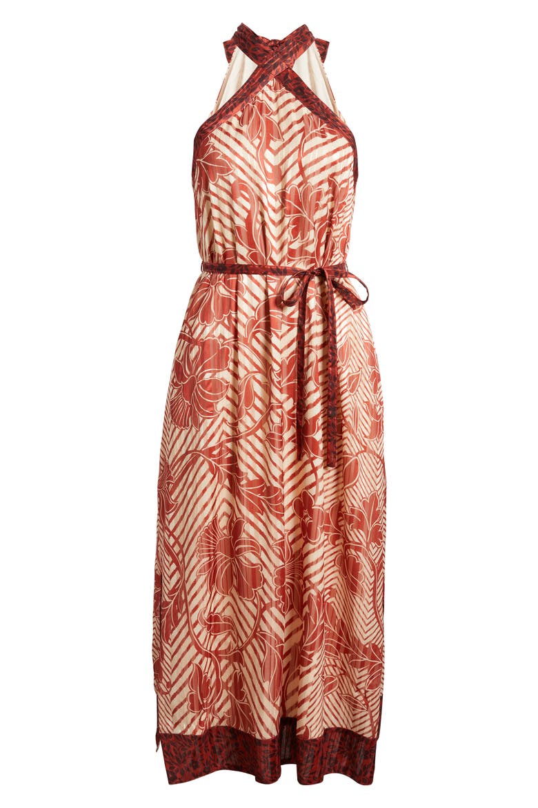 Betty Tie Waist Maxi Dress, Alternate, color, RED