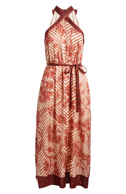 Ciebon Betty Tie Waist Maxi Dress In Red