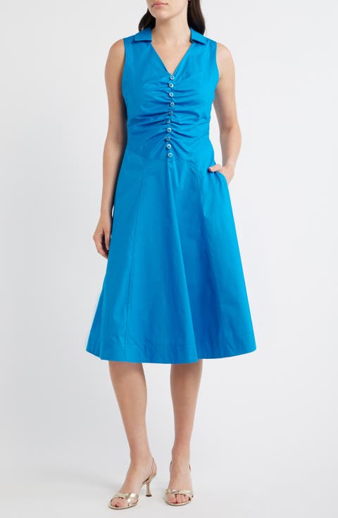 Ruched Sleeveless Dress