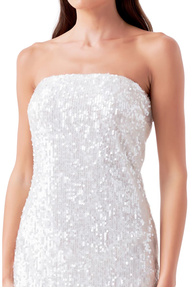 Sequin Strapless Maxi Dress, Alternate, color, CLEAR