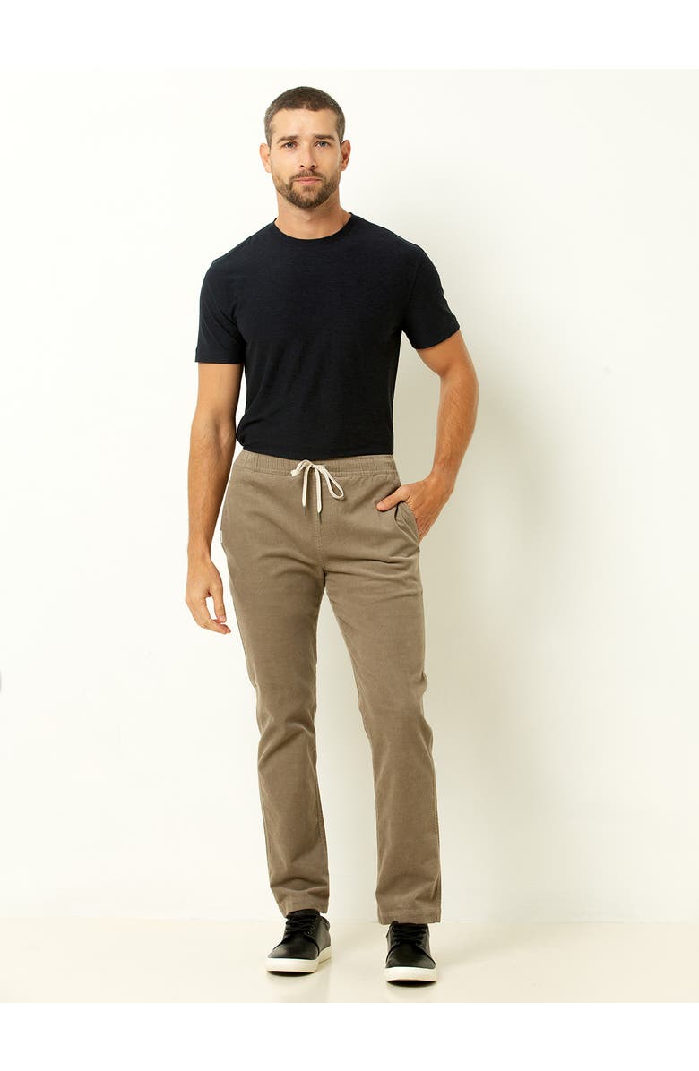 Single Stitch Drawstring Corduroy Pants, Alternate, color, Tan