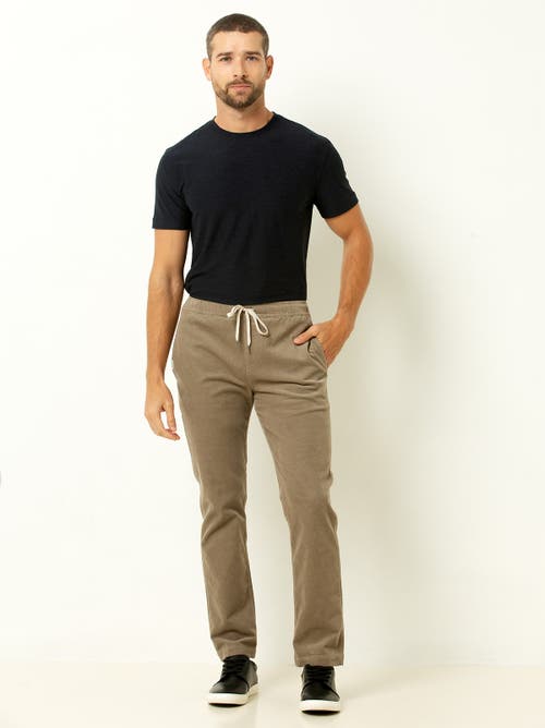 Single Stitch Drawstring Corduroy Pants In Brown