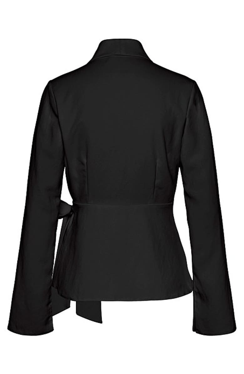 LASCANA Women's Lapel Wrap Blouse, Alternate, color, Black