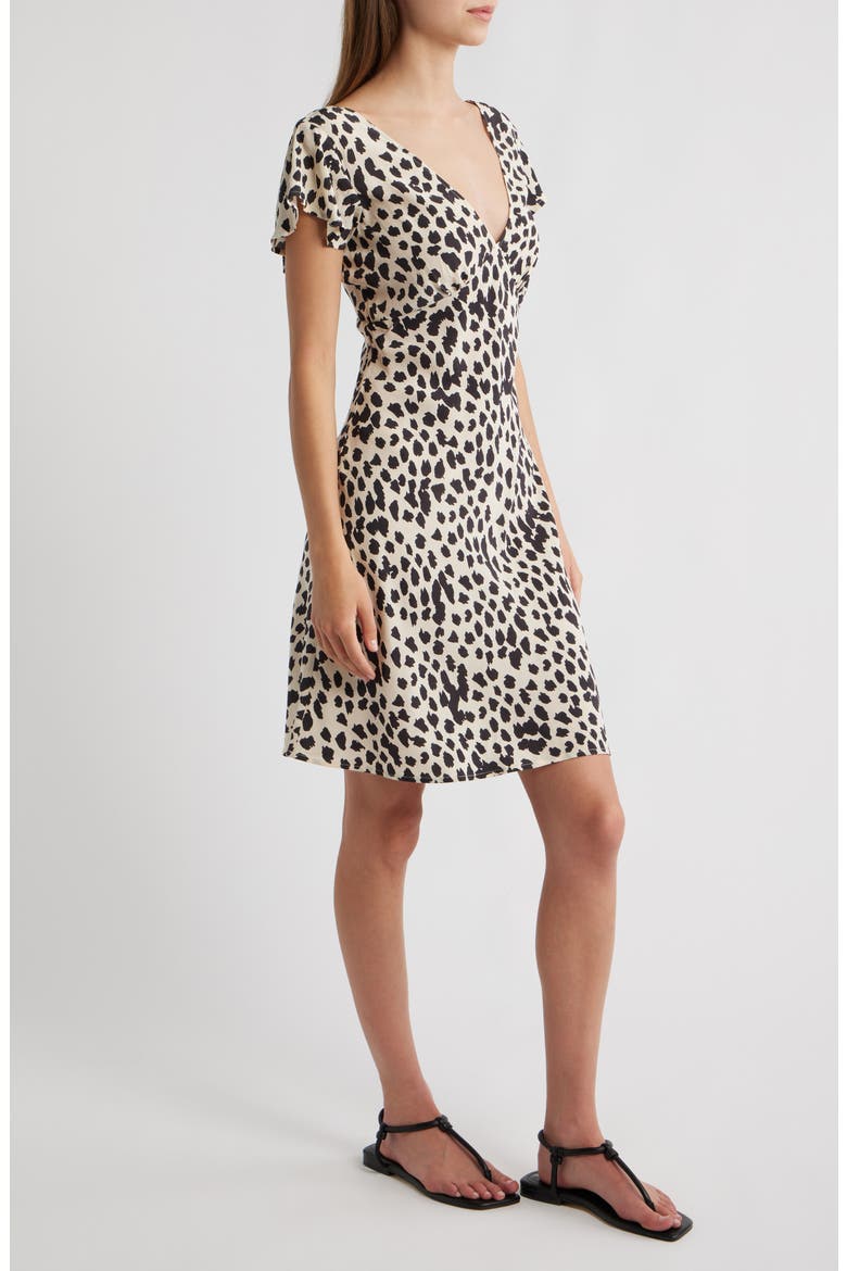 Gigi Spot Print Minidress, Alternate, color, TAUPE SPOTTED