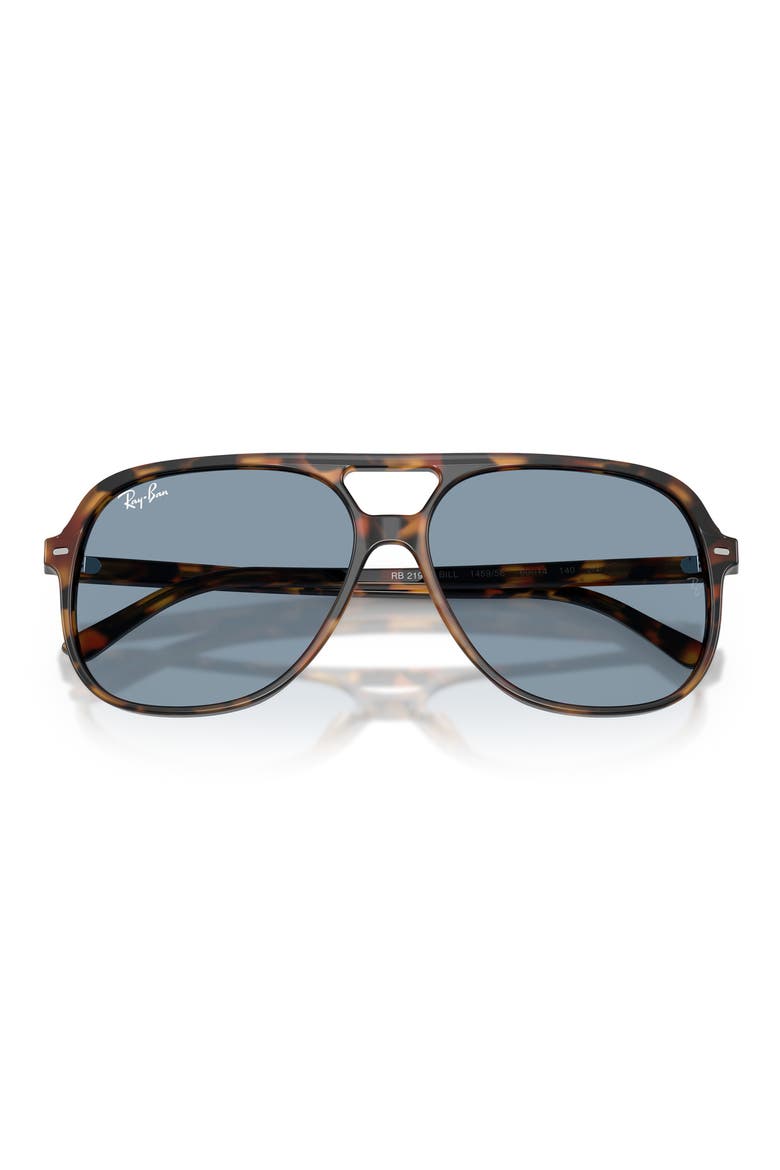 Bill 56mm Aviator Sunglasses, Alternate, color, LIGHT HAVANA / BLUE