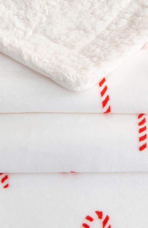 Woven & Weft Holiday Print Reversible Faux Shearling Throw Blanket