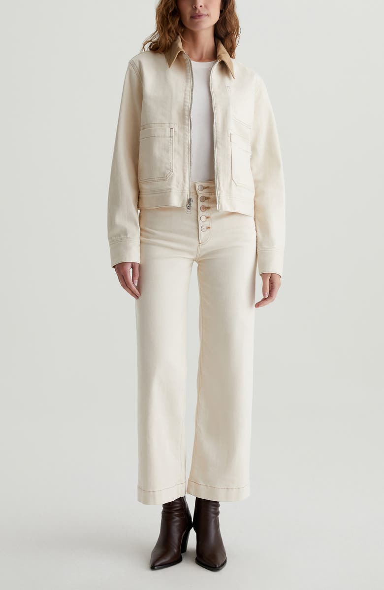 AG Jo Corduroy Collar Crop Denim Utility Jacket, Alternate, color, 