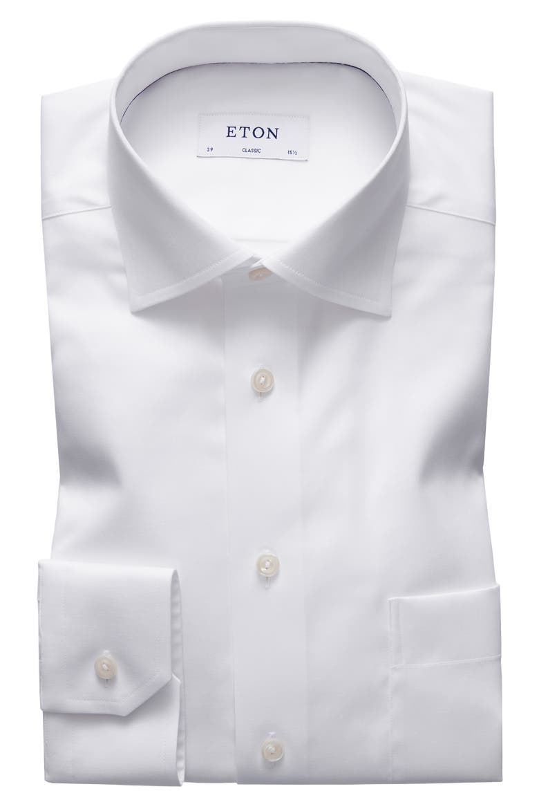 Classic Fit Solid Dress Shirt, Main, color, WHITE