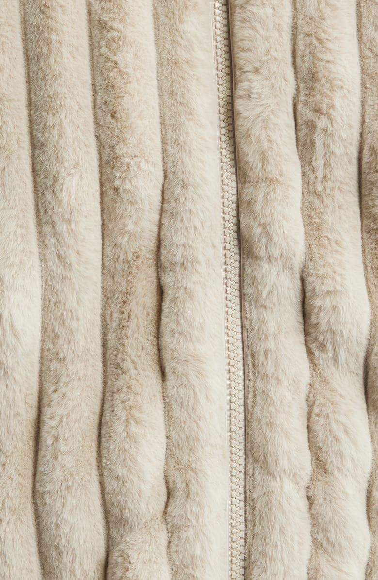 Save The Duck Elina Faux Fur Jacket, Alternate, color, Rainy Beige