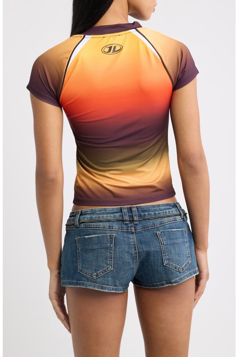 Ombré Football Graphic Baby Tee, Alternate, color, MULTI