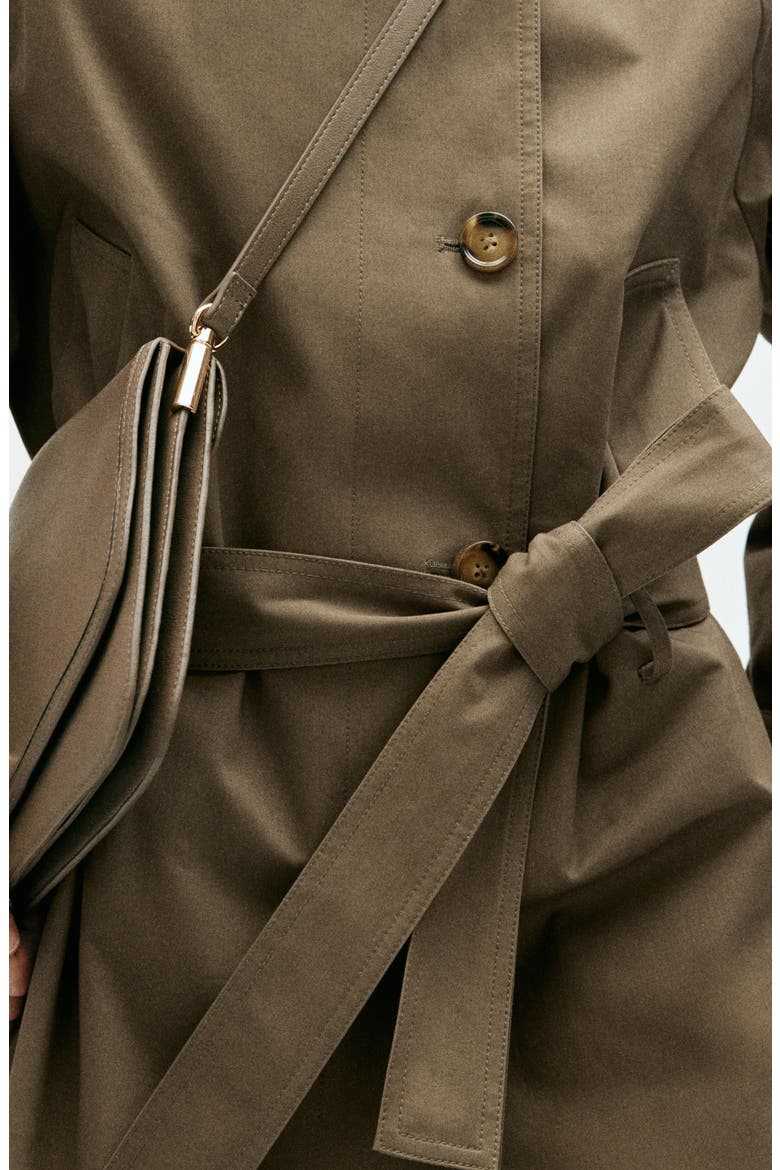Midi Belted Trench Coat, Alternate, color, KHAKI GREEN