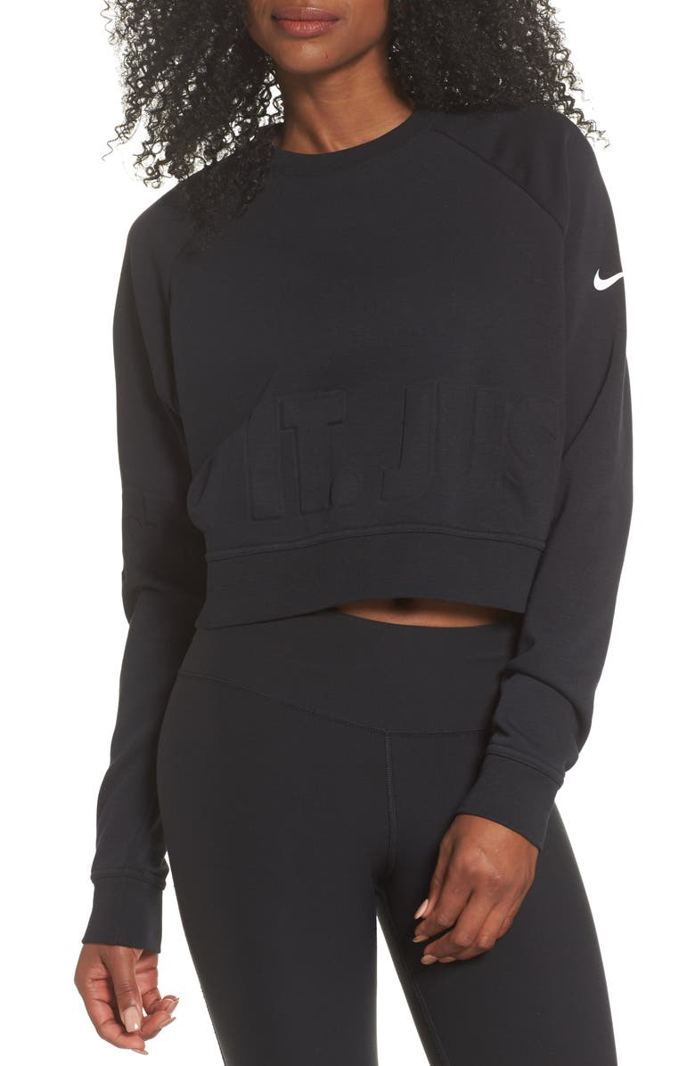 Nike Long Sleeve Crop Training Top, Main, color, 